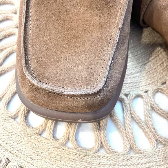 Steve Madden Fraim Brown Suede Heeled Closed Toe Loafer Size 9.5 - Picture 4 of 12